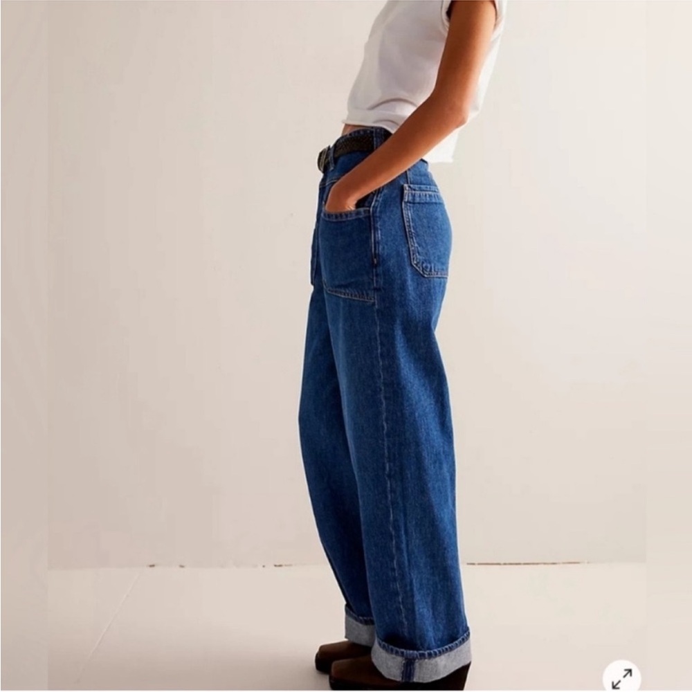Free People Palmer Jean Cuffed Relaxed Tunnel Vision NWT